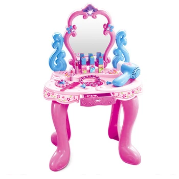 

14Pcs Children Pretend Dressing Table Playset Simulation Hair Dryer Makeup Toys Pretend Play Toys Girls Xmas Gift Kid Makeup Toy