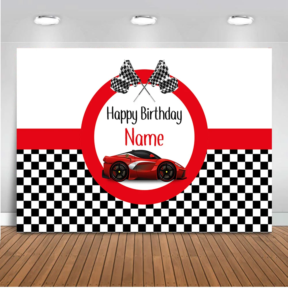 raceauto achtergrond raceauto verjaardagsfeestje decoraties gelukkige verjaardag feestartikelen voor jongens