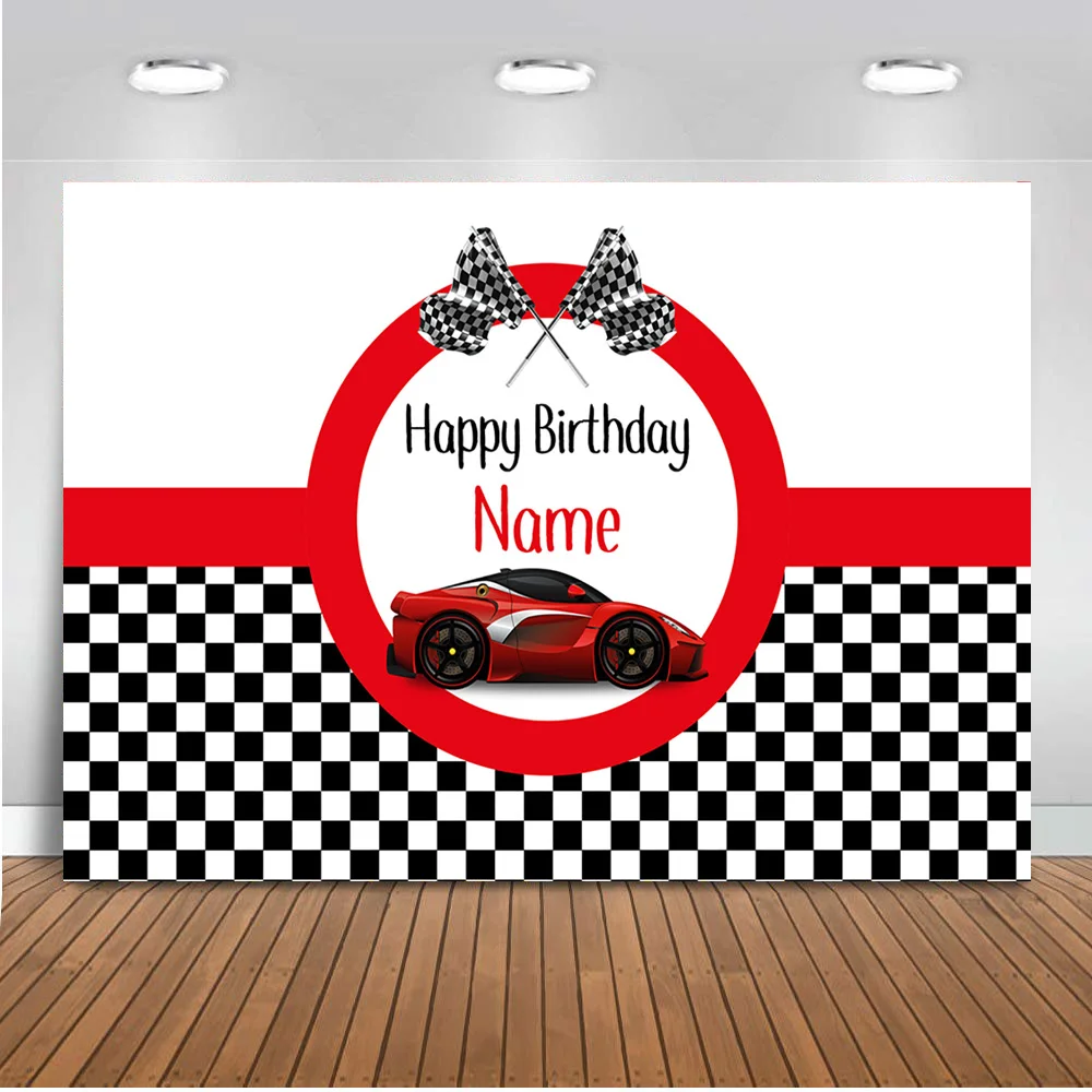 Sports Cars Birthday Banner Personalized Party Backdrop 