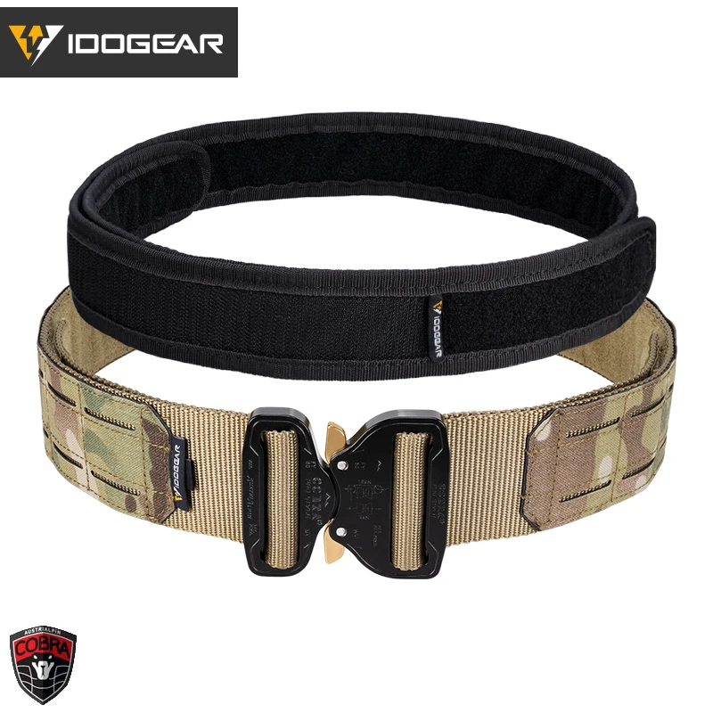 Мужской ремень быстрого крепления IDOGEAR тактический 2 дюйма с металлической пряжкой коброй лазерная