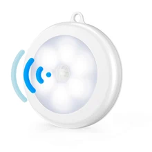 Светодиодный ночник под шкаф светильник 6 светодиодный висячий датчик движения Ночной светильник Автоматическое включение/выключение для шкафа кухни дома