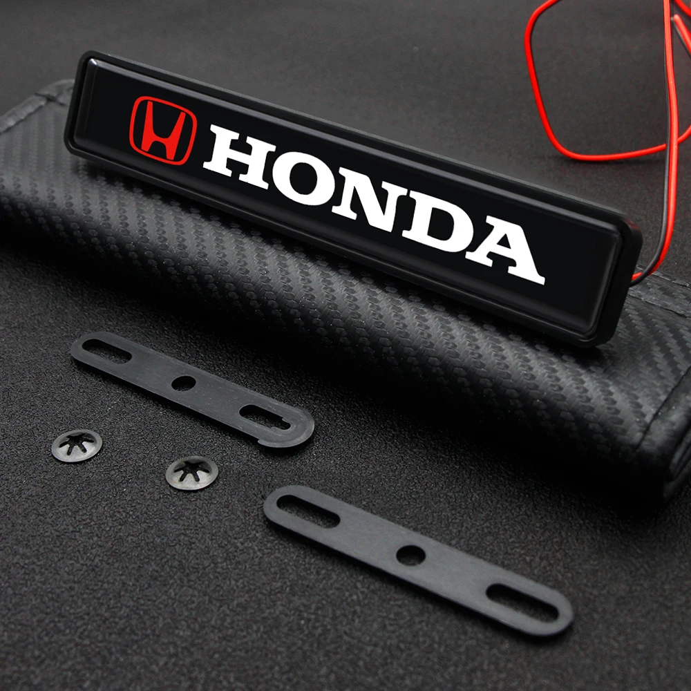 1pc Car Decorative LED Lights ABS Chrome Front Hood Grille Emblem Badge LED Light for Honda Civic Varadero Xl1000 Xadv 750 Forza