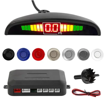 

VODOOL Car Parktronic LED Display Auto Parking Sensor Kit Reverse Backup Car Parking Radar Monitor Detector System With 4 Sensor