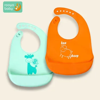 

Soft Silicone Baby Bibs for Girls and Boys Waterproof Adjustable Snaps Baby Bib for Infants Free Feeding and Weaning