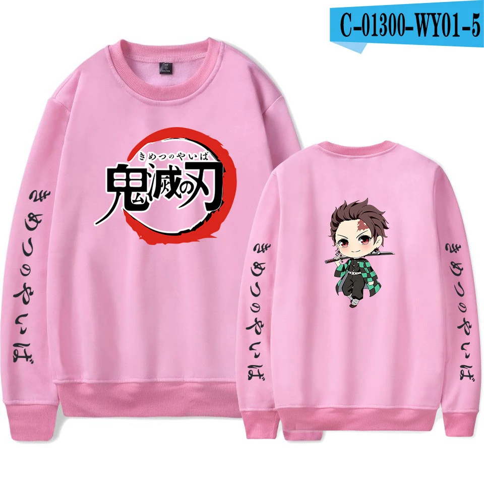 Модный дизайн, Demon Slayer: Kimetsu no Yaiba, с капюшоном, для мужчин/женщин, без кепки, толстовка, осенние толстовки, без кепки, толстовка, одежда - Цвет: Pink