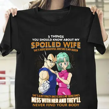 

Dbz Vegeta And Bulma 3 Things You Should Know About My Wife Funny Black T-Shirt
