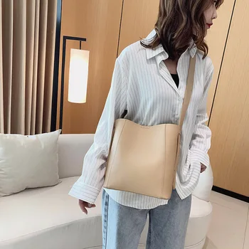 

women bucket Bag handbag 2020 summer bag sets pu leather shoulder tote bags crossbody girls bag with buckle