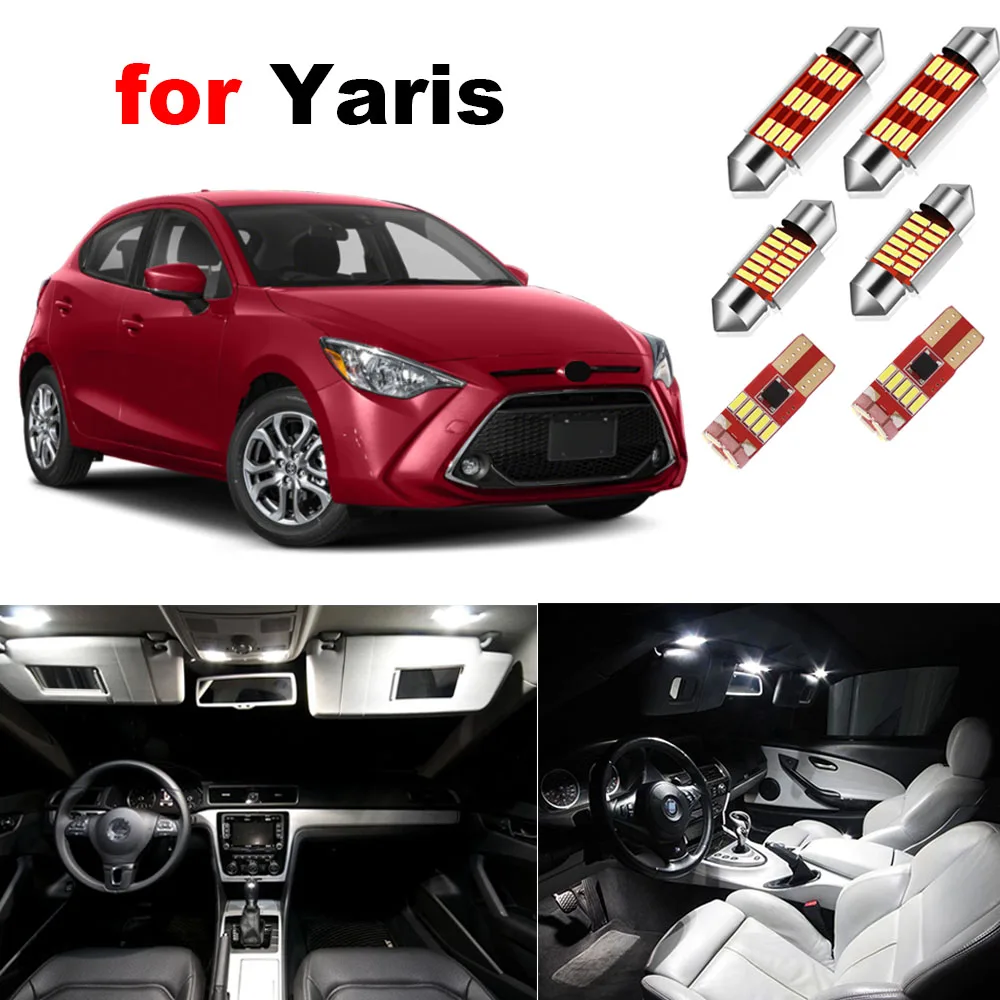 Светодиодная интерьерная с Canbus светильник комплект для Toyota Yaris 2012-2016 2017 2018 2019 2020