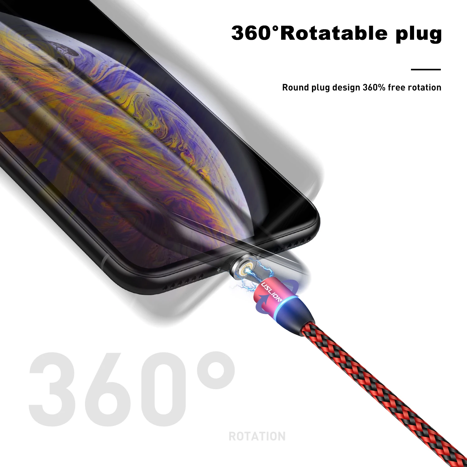USLION 3A USB кабель Магнитный для samsung S9 Быстрая зарядка Micro Xiaomi type C Магнитная