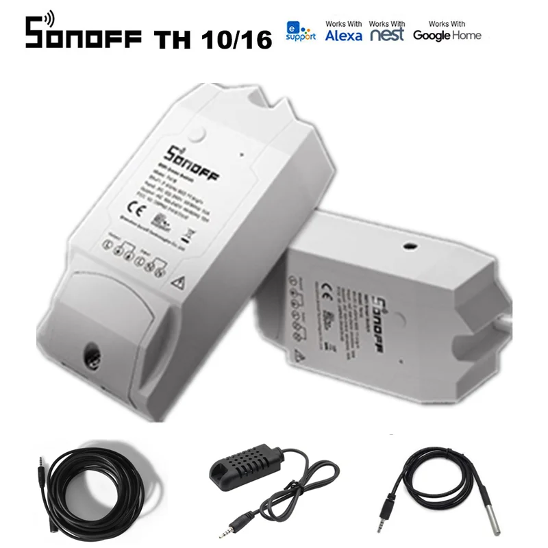 S0NOFF TH16 TH10 Wifi Smart Switch Temperature Humidity Sensor for eWelink Monitor Home Automation Work with Alexa Google | Электроника