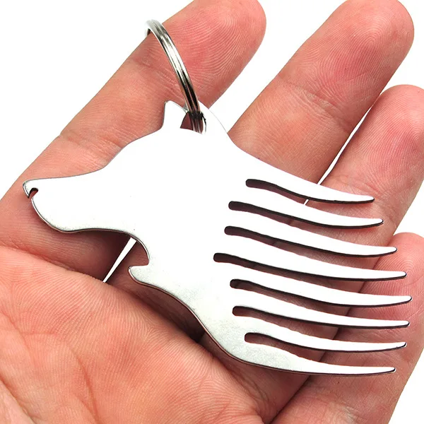 

Direwolf Tactical Outdoor Multi-functional Keychain Wolf Head Mini Tool Pocket Bottle Opener Comb Box-opening Knife