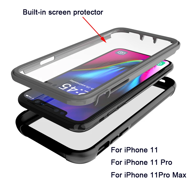 Бронированный чехол с полной защитой 360 градусов для iphone 11 улицы больших нагрузок