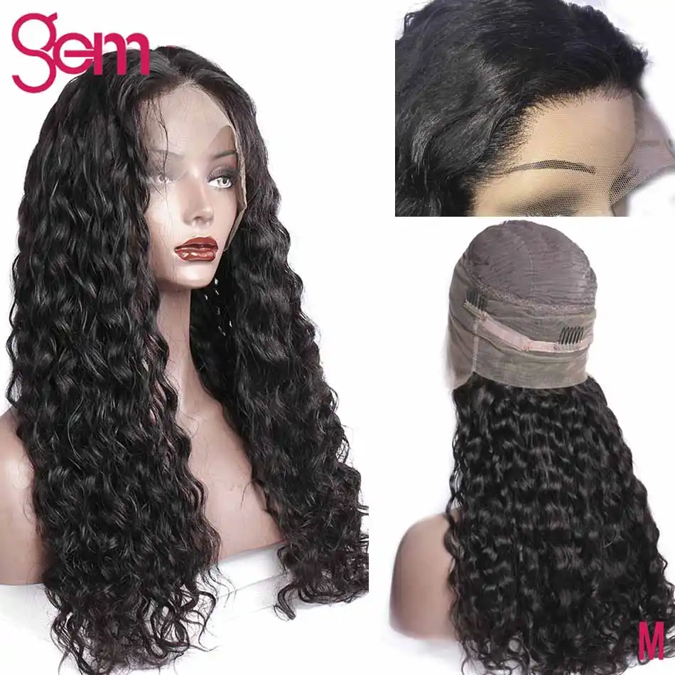 360 Lace Frontal Wig Brazilian Water Wave Lace Front Human Hair