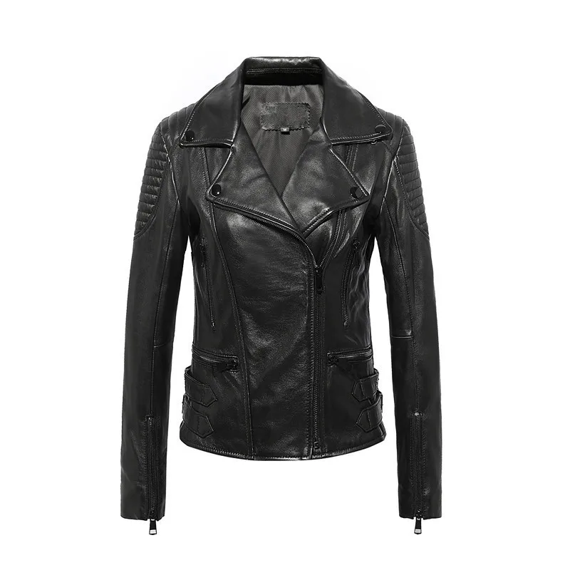

Genuine New Leather Jacket Women Jaqueta Couro Feminina Motorcycle Jackets Womens Real Leather Jackets And Coats WXF021 s s s