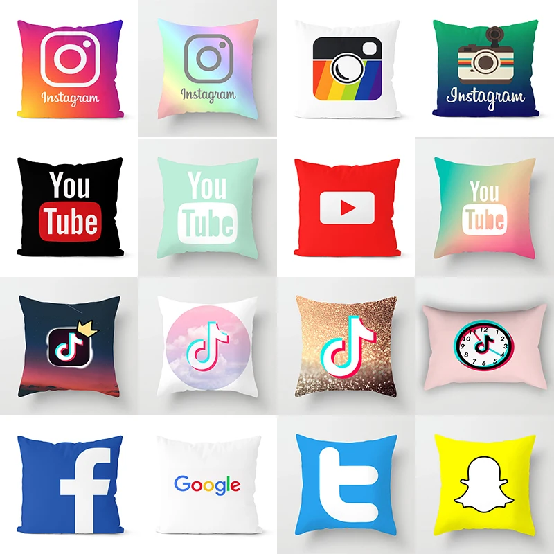 Новое приложение бренда Facebook Youtube наволочка для подушки домашний декор Snapchat Instagram