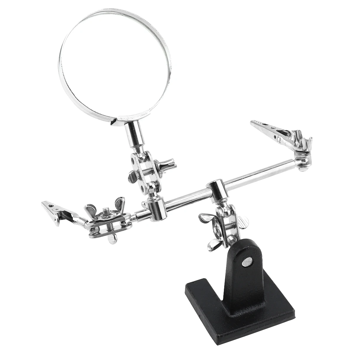 Auxiliary Clip Adjustable Desktop Magnifier Loupe Glass Lens for Circuit Board Inspection Welding Soldering Stand Repair Tool