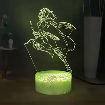 

Princess Diana LED Sleep Night Light Wonder Woman Myth movie Figure 7colorful Touch 3D Visual Lamp Bedroom Lamp Free Shipping