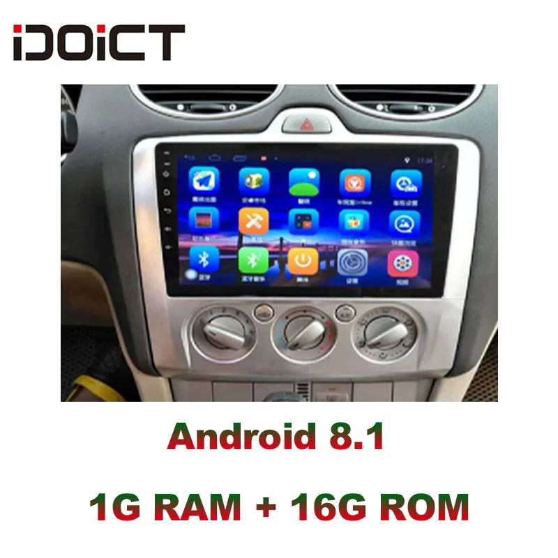 IDOICT Android 8 1 автомобильный DVD плеер GPS навигация Мультимедиа для Ford Focus радио 2005 2011