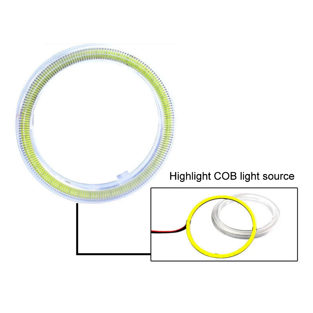2 шт. светодиодный COB Halo Кольцо 60 мм 70 мм 80 мм 90 мм 100 мм 110 мм 120 мм ангельские глазки светодиодный фонарь с крышкой лампы Противотуманные фары