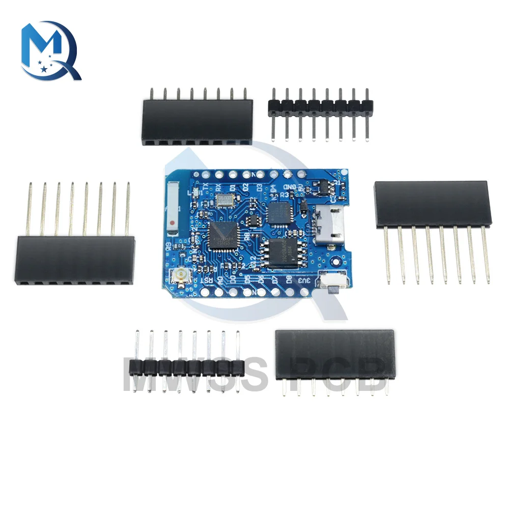 Макетная плата Wemos D1 Mini Pro ESP8266 CP2104 с поддержкой Wi-Fi и Bluetooth внешний антенный разъем