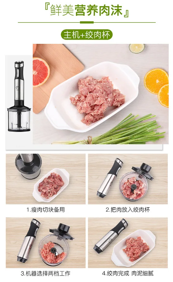Monda Food Mixer/Handheld Blender Hand Blender Magic Wand 5-Speed Stainless