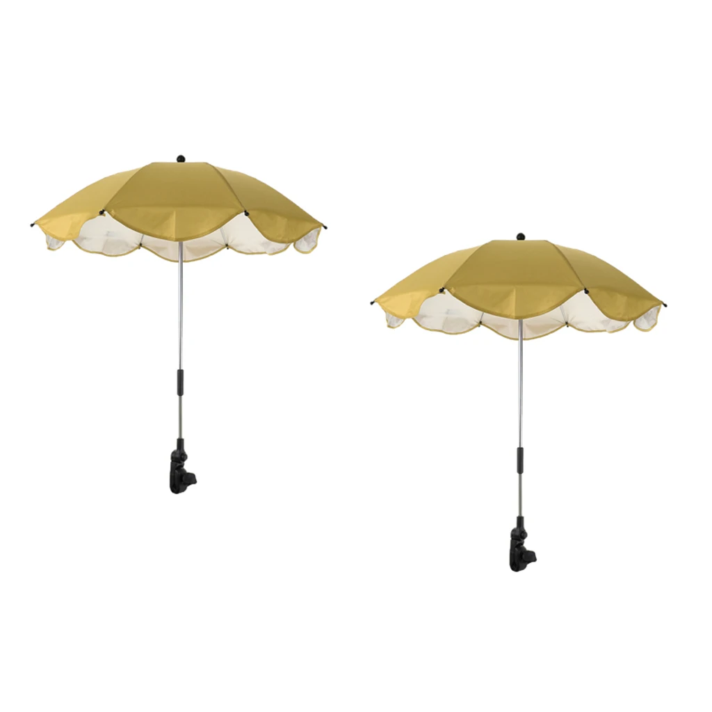 2pcs Garden Sun Parasol, Patio Sunshade UV 40 Umbrella Canopy Balcony Terrace Beach Cafe Shade
