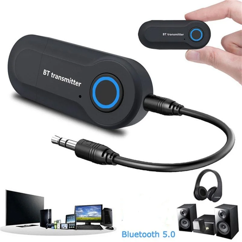 Wireless Bluetooth 5 0 Transmitter 3 5MM Jack Music Audio AUX Hifi Stereo Adapter Drive Free For TV PC Headphones Speakers