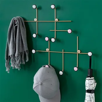 

Nordic Porch Wall Hanger Hook Modern Storage Shelf Hook Wall Hanging Coat Rack Wrought Iron Clothes Door Hook Home Decoration