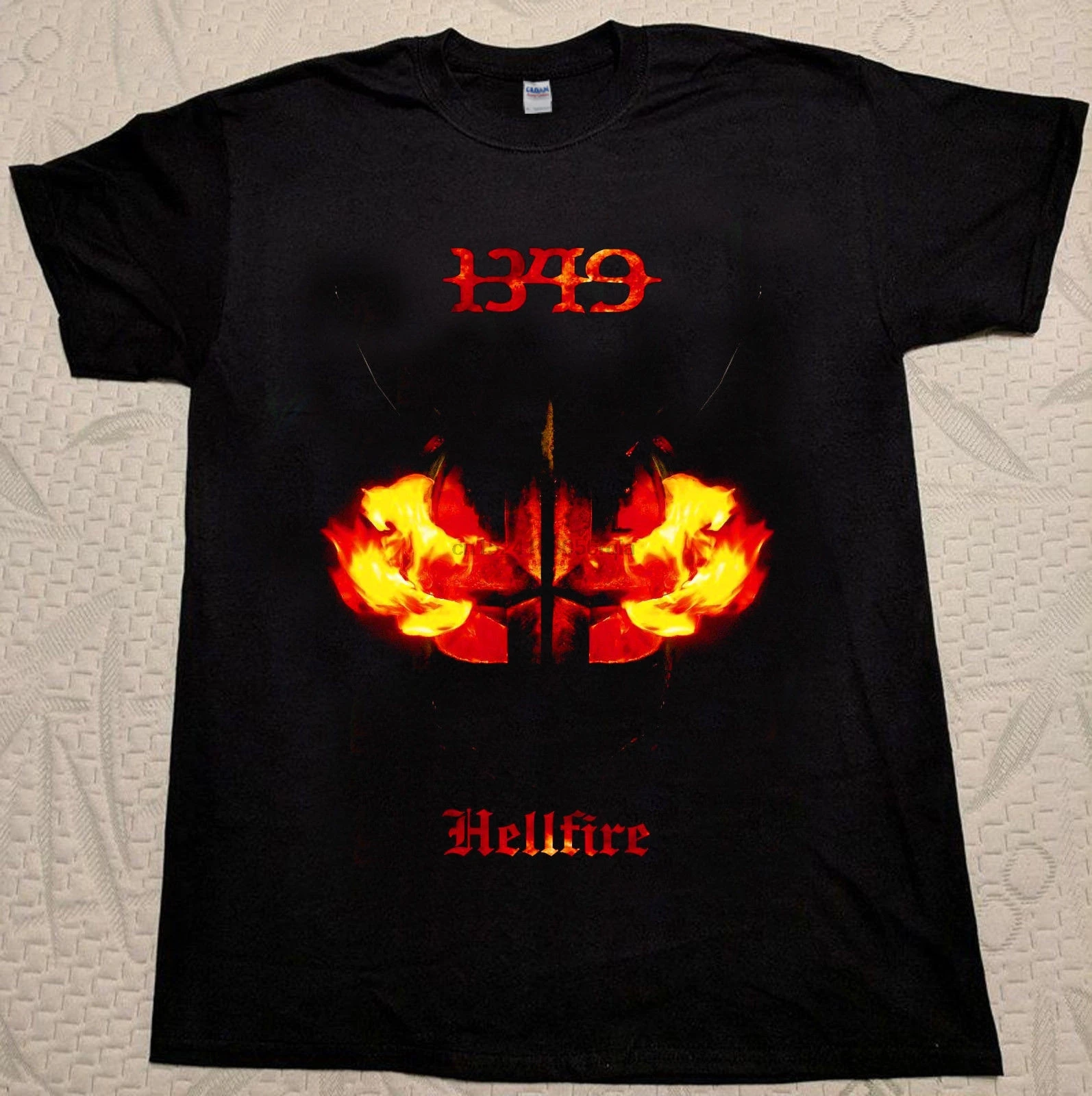 Черная хлопковая Футболка с принтом HELLFIRE 1349 | Мужская одежда