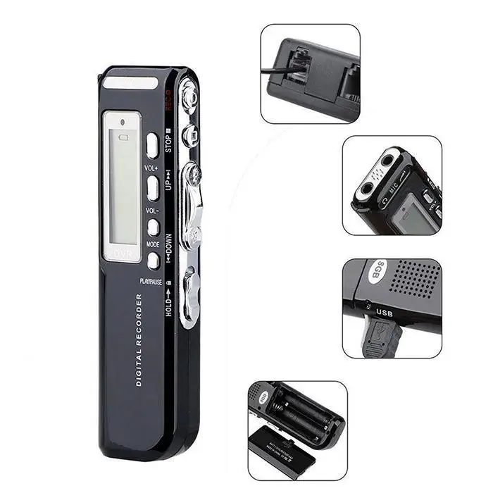 N10 Многофункциональный диктофон USB плеер 90дБ 199 0,1 кг WMA MP3 2шт 7# сухая батарея 24 Гц 10mA-15mA 8G, 16G