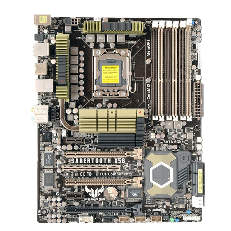 

For ASUS SaberTooth X58 Desktop motherboard Intel X58 chipset LGA 1366 ATX DDR3 24GB SATA3.0 USB3.0 100% test intact