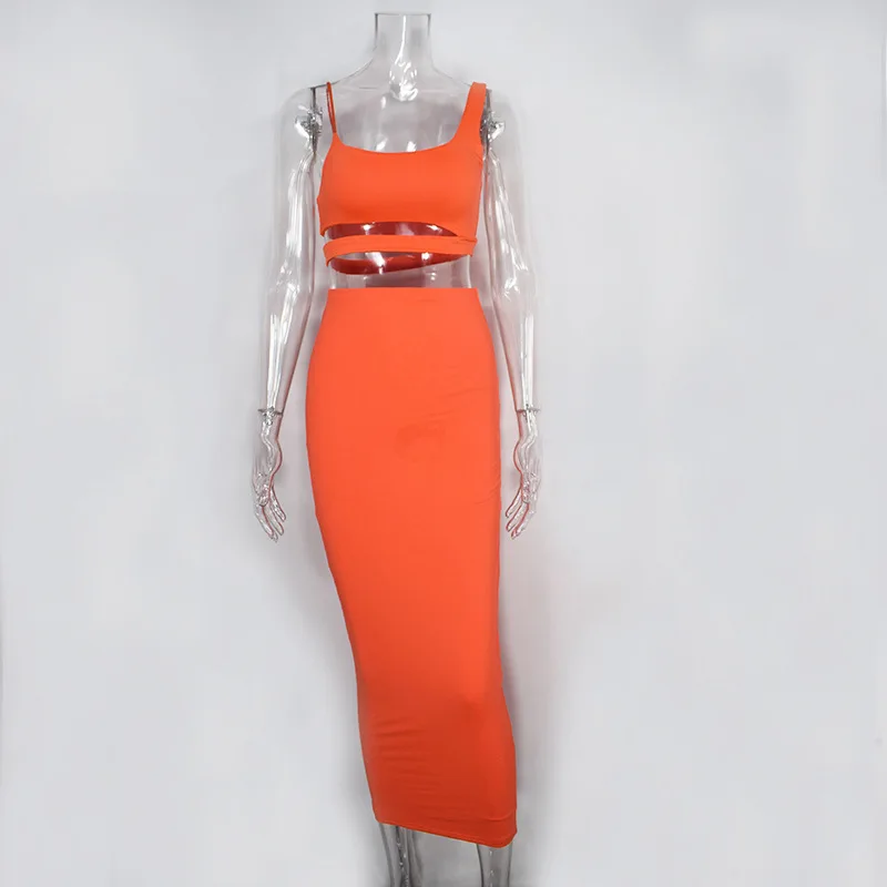 2 слоя длинное платье комплект из двух предметов летняя одежда для вечеринок Для женщин Верхняя одежда из двух частей сексуальное без рукавов однотонное платье