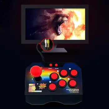 

1Pcs Black and Red Mini Arcade Console Joystick Game Cable 145 Games Connect To Controller To Plug TV Gamepad AV With P6D5