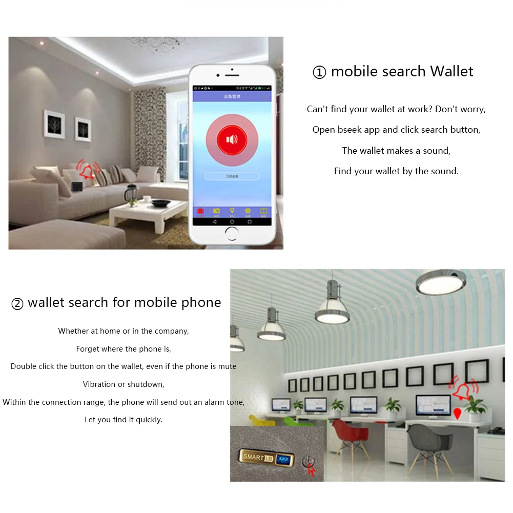 Bluetooth умный указатель, мужской кошелек, для путешествий, для хранения, для отслеживания, зарядка через usb, для улицы, короткий тип, анти потеря, Finder Compart, для мужчин, Ретро стиль