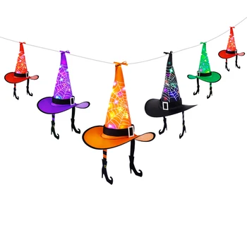 

YUNLIGHTS 10 Witch Hats Halloween String Lights Decoration Witch Caps String Lights Outdoor Party Lights with US Plug A50