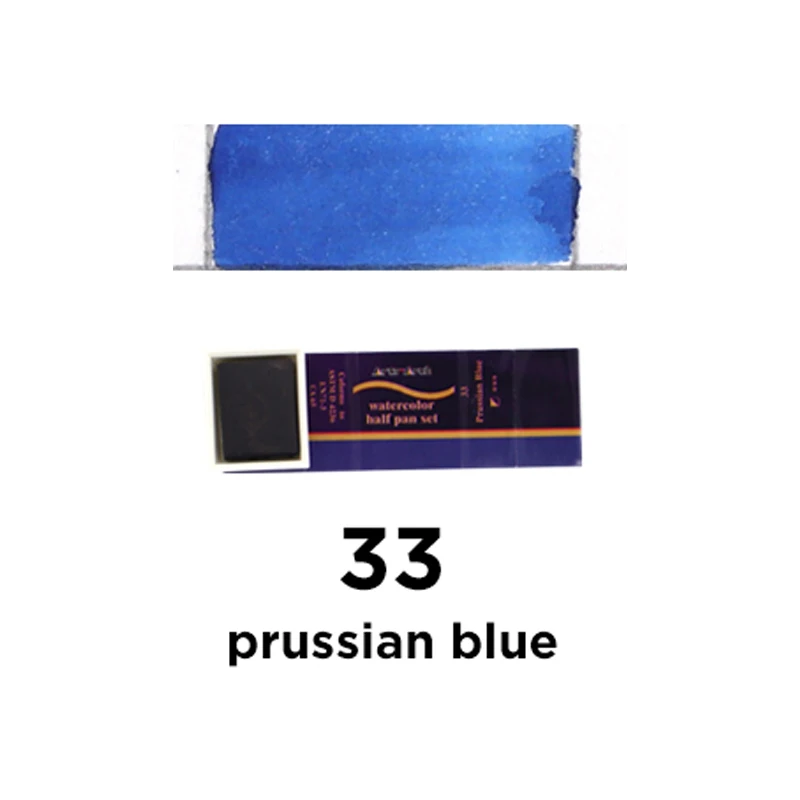 Prussian Blue-33 SeamiArt, 24 цвета, одноцветные, акварельные, пигментные, полупанельные, акварельные краски для художника, рисование, товары для рукоделия - Цвет: Prussian Blue-33