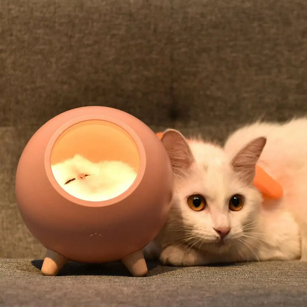 

Kawaii Cat night light USB Rechargeable Ambient Light Creative Touch Switch Cat Light For Bedroom Decoration Birthday Gift
