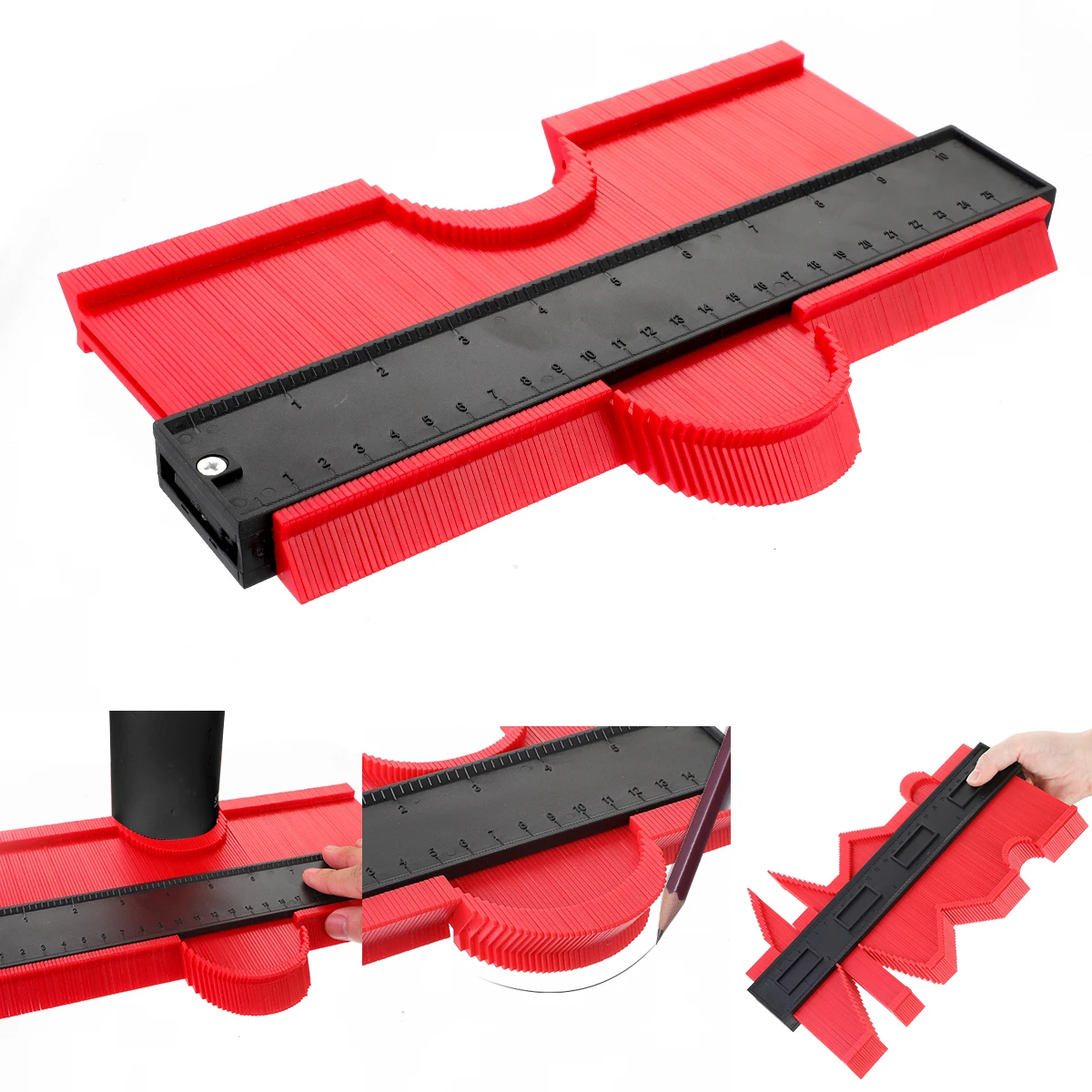 

Widening ABS Gauge Contour Profile Copy Gauge Duplicator Standard 4 Inch Wood Marking Tool Tiling Laminate Tiles General Tool