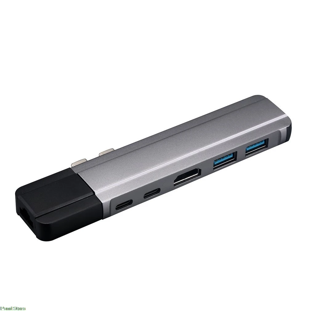 USB C концентратор 6 в 1 концентратор USB Type C адаптер ключ совместим для MacBook Pro 1" 15" Thunderbolt 3, USB-C данных