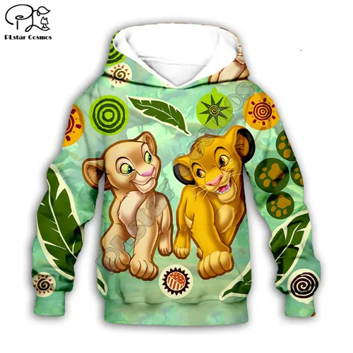 Детский комплект; толстовка с капюшоном и 3D-принтом «Король Лев»; Simba штаны nala с героями мультфильмов; MATATA для маленьких мальчиков и девочек; куртка HAKUNA - Цвет: Kids hoodies
