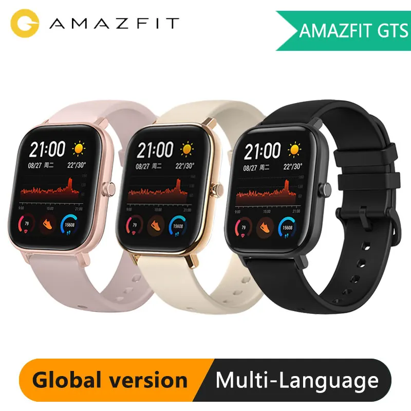 Умные часы Huami Amazfit GTS глобальная версия 5ATM водонепроницаемый пульсометр 14 дней