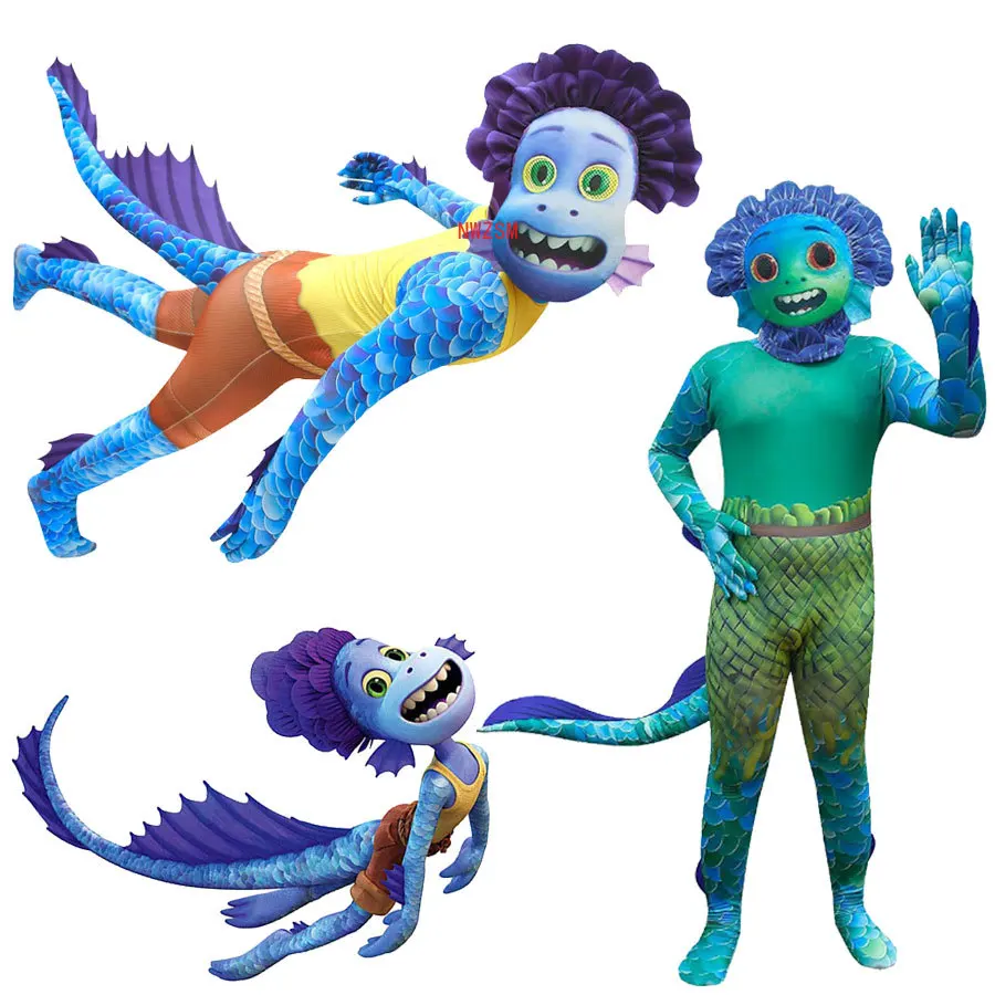 2021 Halloween Summer Sunny Day Cosplay Luca Costume Spettacolo Per Bambini Halloween Fish Monster Costume
