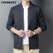 

COODRONY Brand Solid Color Cardigans Men Clothing Spring Autumn Classic Casual Zipper V-Neck Sweatercoat Pull Homme Male Z1013