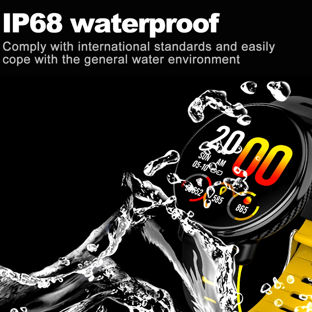 BINSSAW Smart Watch K1  IP68 Waterproof IPS Color Screen Heart Rate Blood pressure Monitor Fitness tracker Sports Smartwatch Men