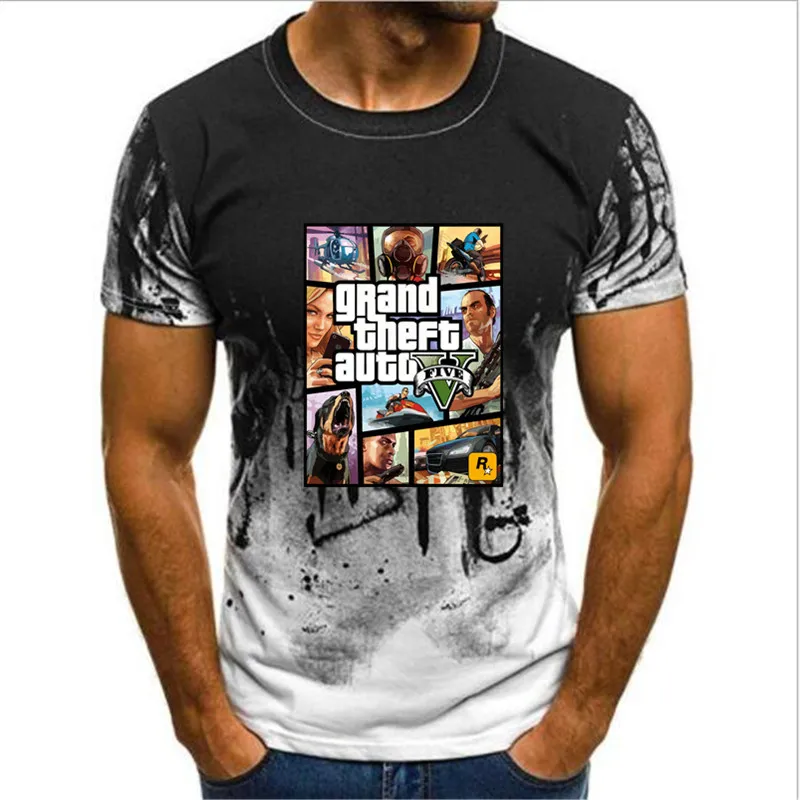 Градиент S-4XL Grand Theft Auto GTA футболка для мужчин Street с длинным 5 Мужская известный