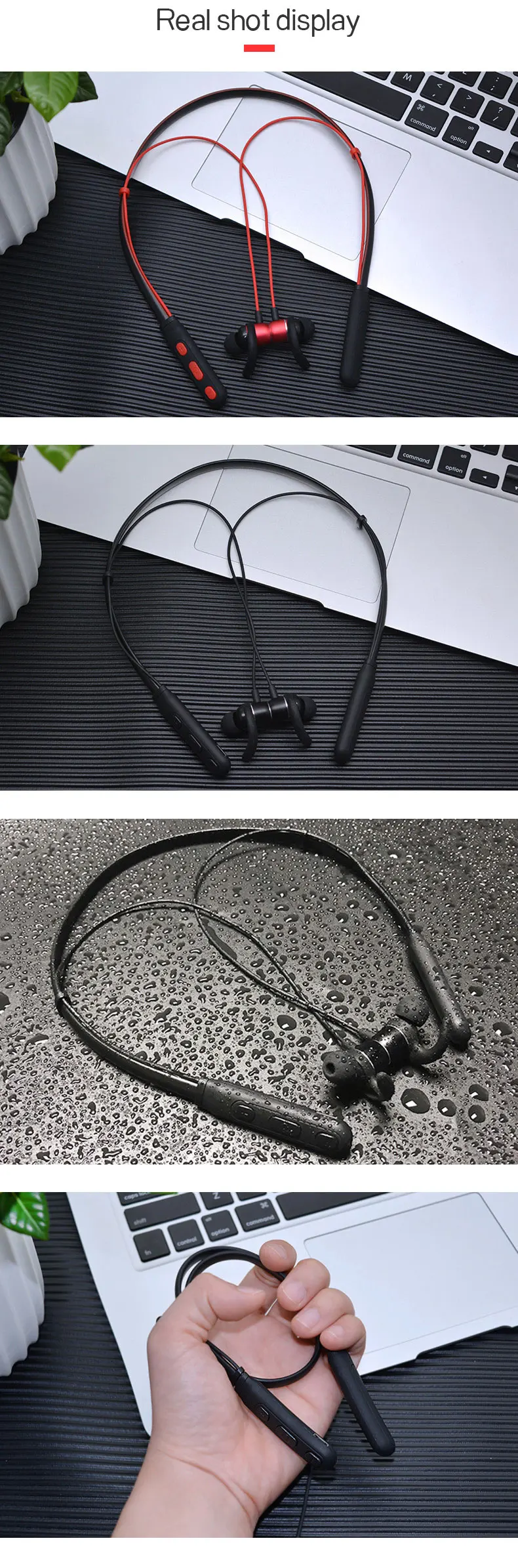 Caridite Popular Neck Bluetooth Earphone Ture Stereo Wireless Fitness Headset Tiktok Gril Gift Sport Neckband Headphone Earphone