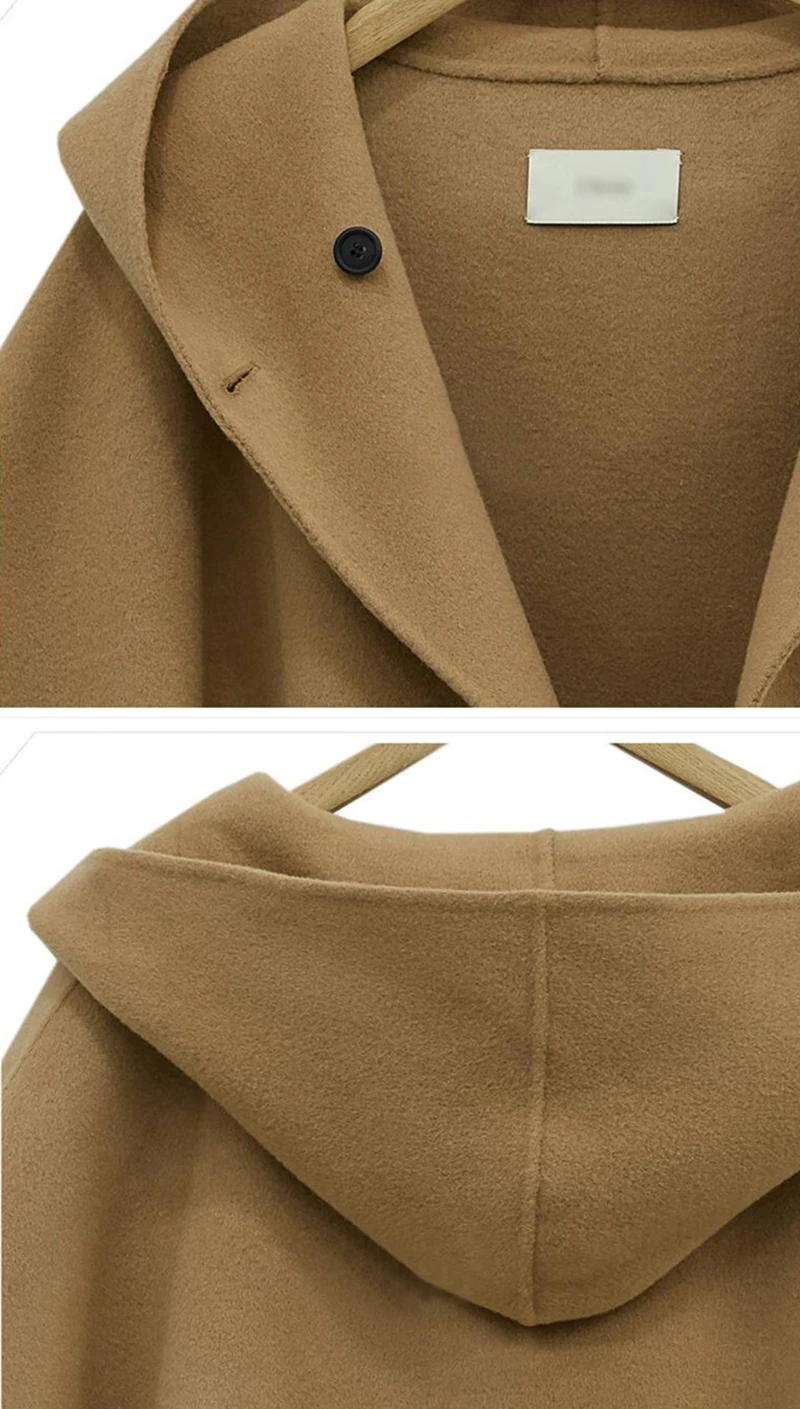 casaco feminino solto com capuz, casacos casuais, outono e inverno, 2023