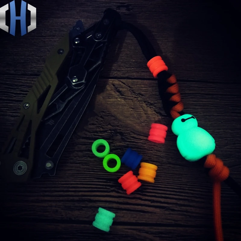 

Luminous Knife Pendant EDC Knife Bead Light Key Pendant DIY Backpack Flashlight Lanyard DIY Survival Paracord Beads