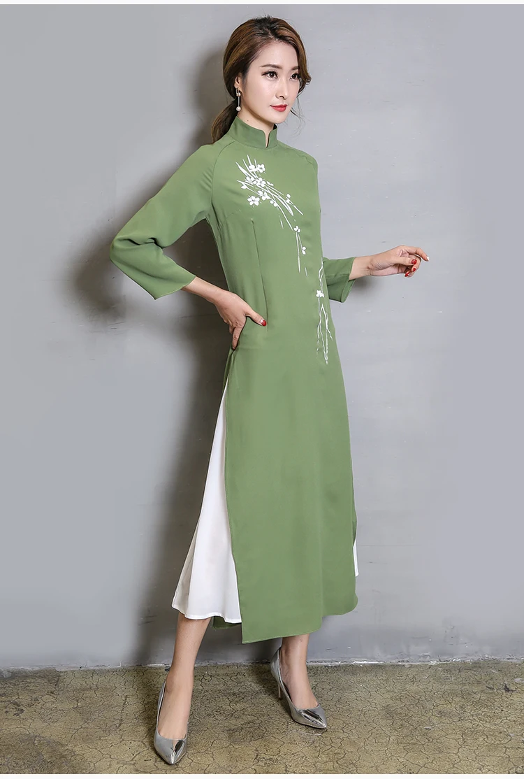 Aodai/платье в стиле ретро; китайское классическое платье Чонсам Вьетнама; традиционная одежда; Vestido Asia; вьетнамская одежда
