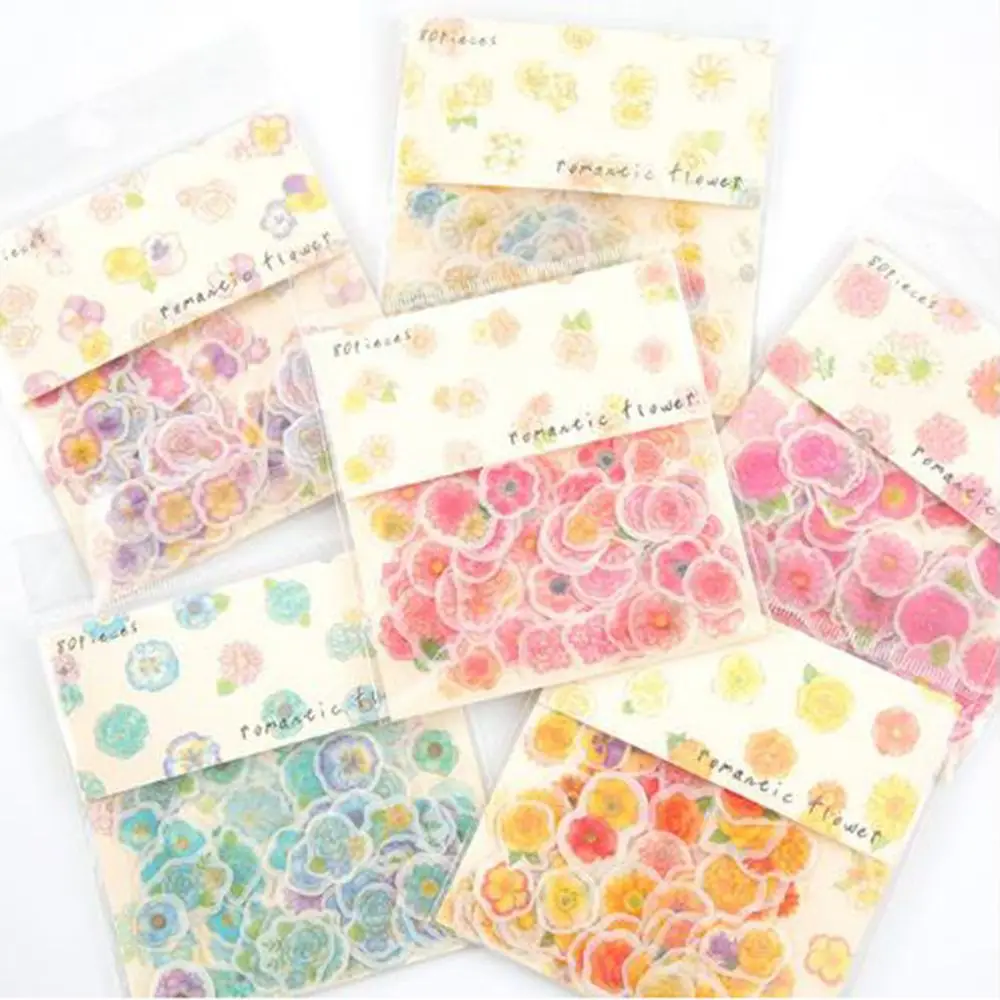 

Japanese Fresh Flowers Stickers DIY Decorative Stationery Stickers Journals Scrapbooking DIY Diary Album Stick